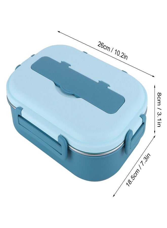 Kodrily Stainless Steel Lunch Box Adults 4 Grid, 1PCS Thermal Lunch Containers for Hot Food, 1500ml Lunch Box with Chopsticks Spoon, Compartment Liner Insulated Soup Bowl (Blue) - Image 5
